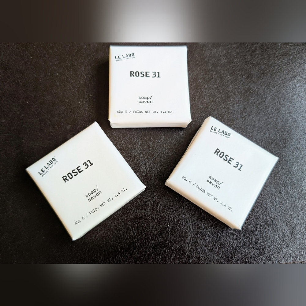 Le Labo Rose 31 Soap Trio in White Packaging